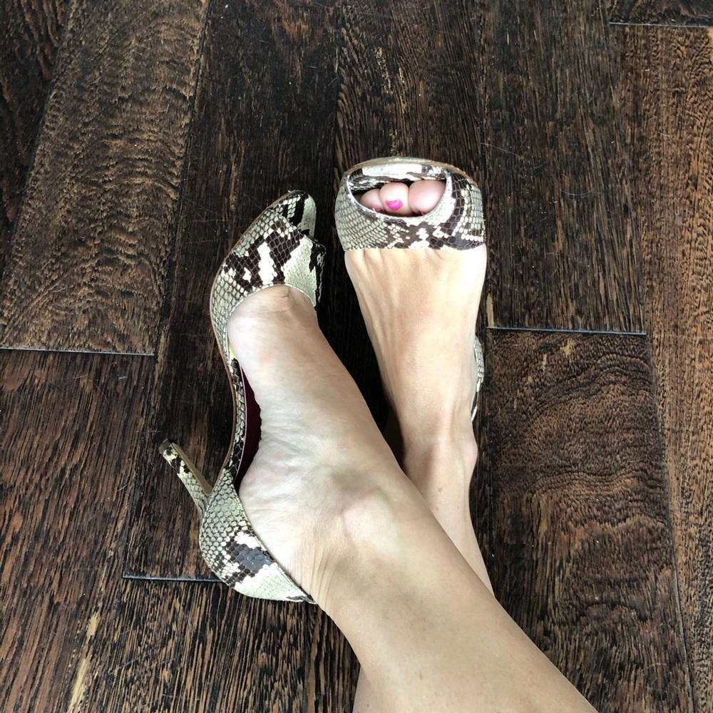Kate Spade Python Embossed Leather Heels So Cute! - image 2